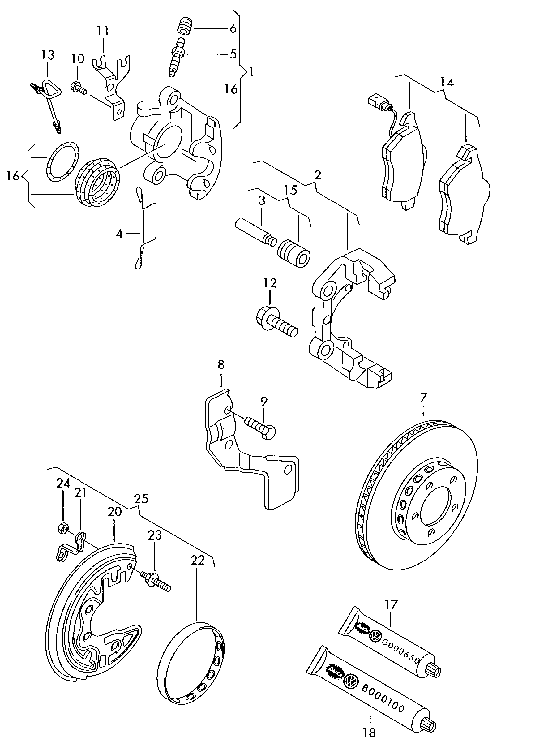 VW 4A0 698 471 - Korjaussarja, jarrusatula inparts.fi