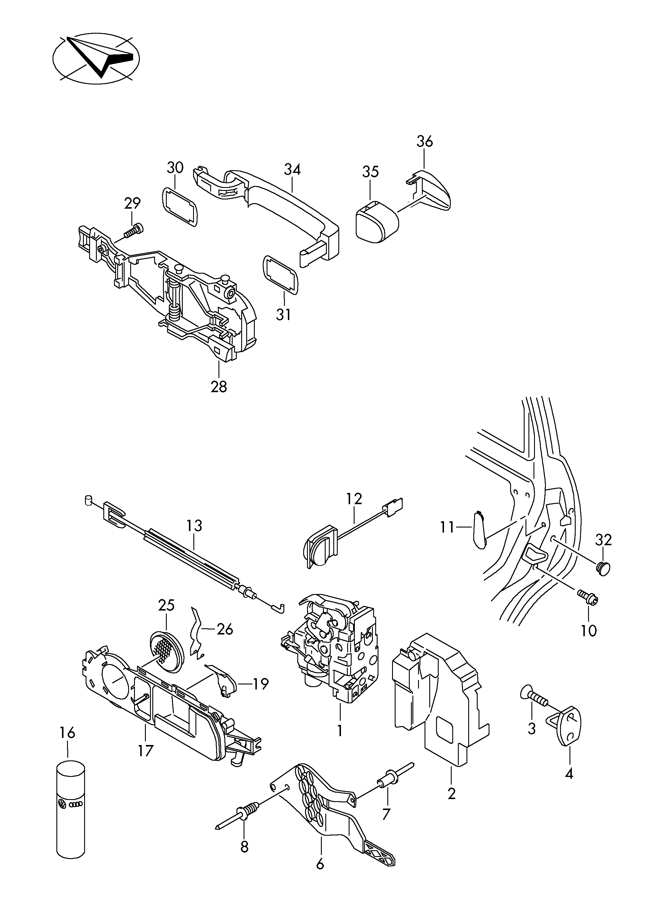 Skoda 7L0839015E - Ovilukko inparts.fi