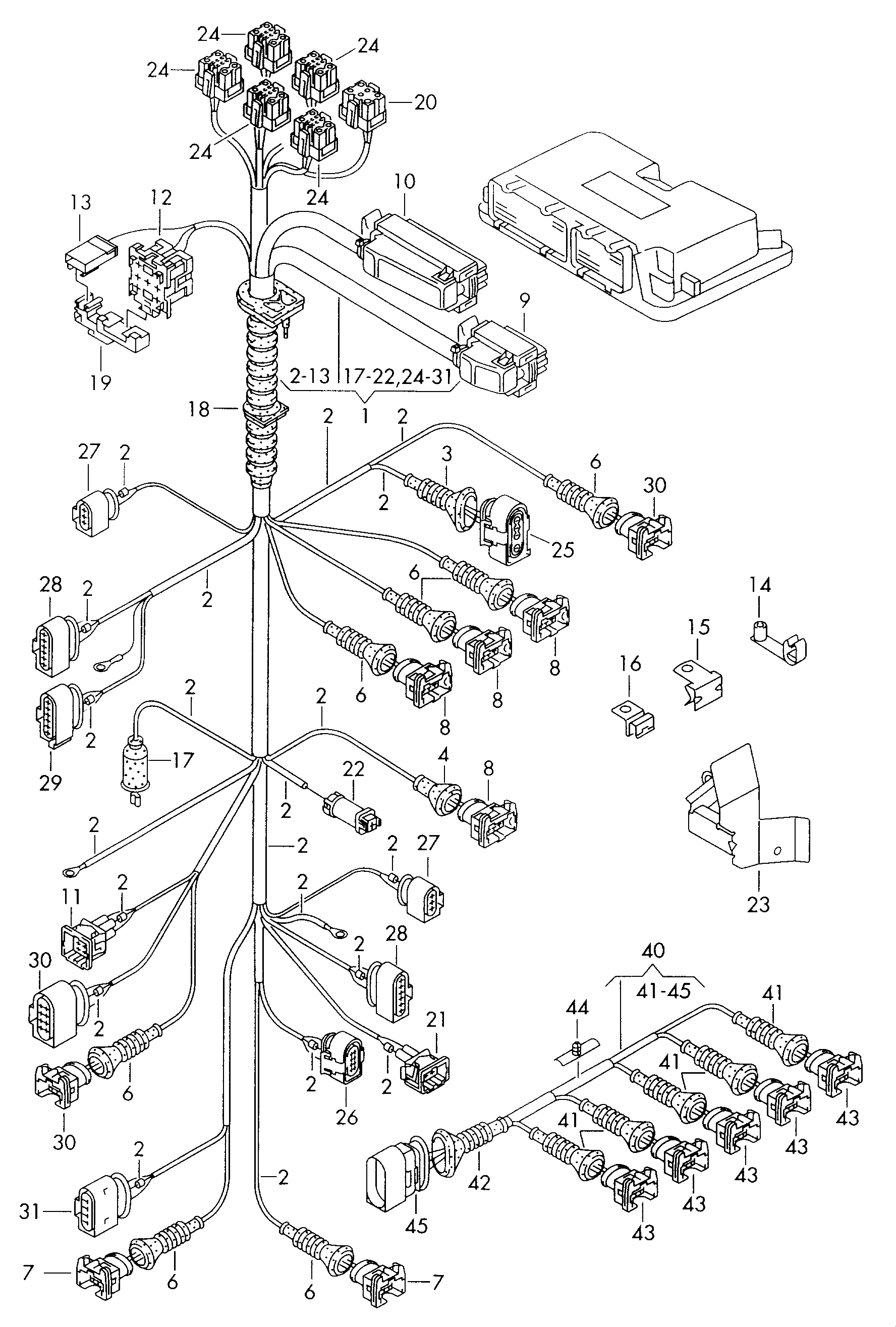 VW 8D0973734 - Kaapelinkorjaussarja, ajovalonheitin inparts.fi