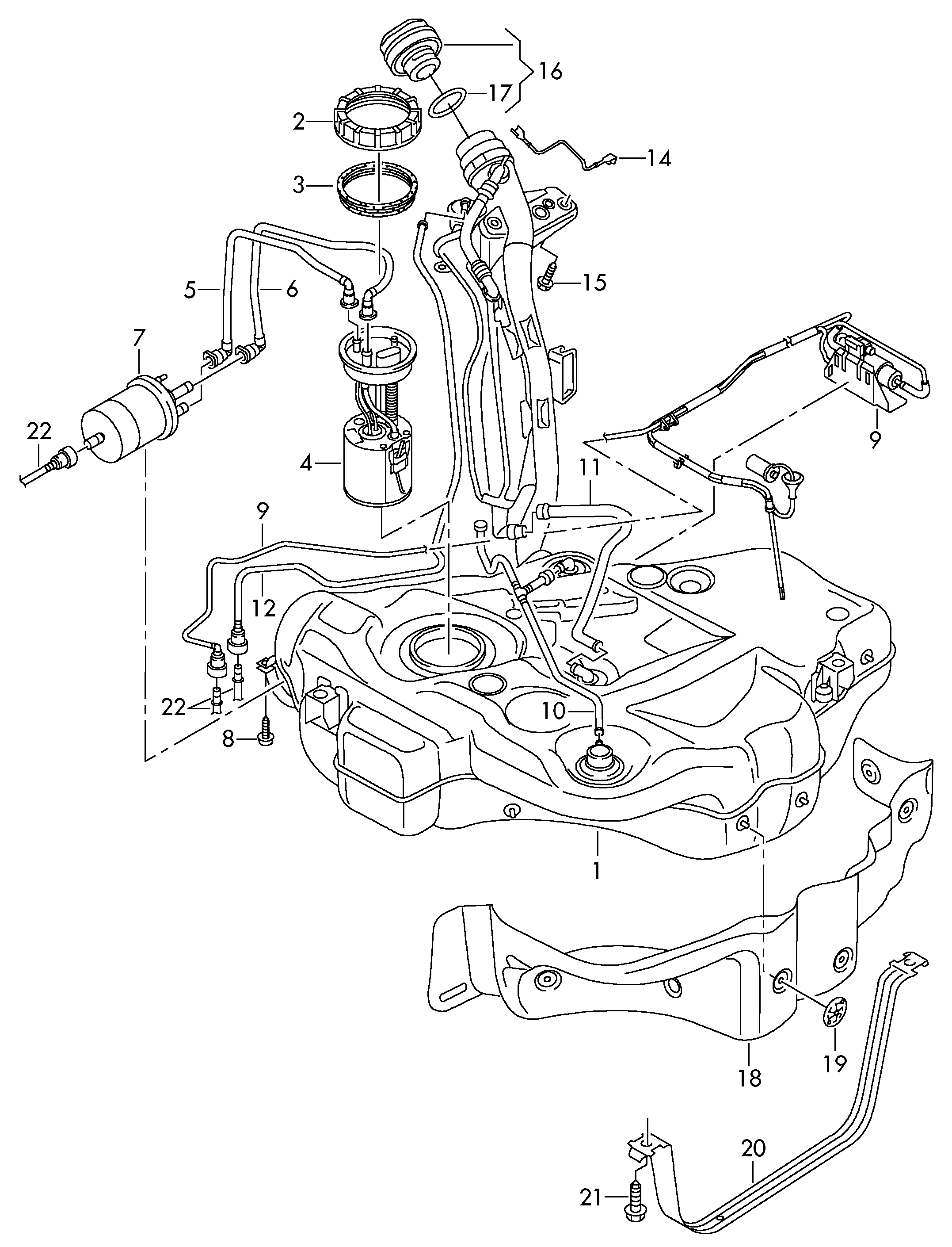 VAG 1K0201550AL - Korkki, polttoainetankki inparts.fi