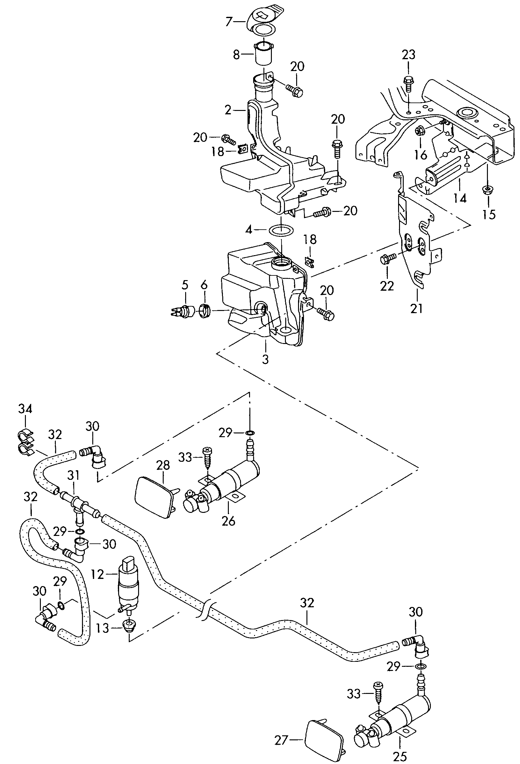 Skoda 8D0 955 873 - Liitinosa, pesuletku inparts.fi