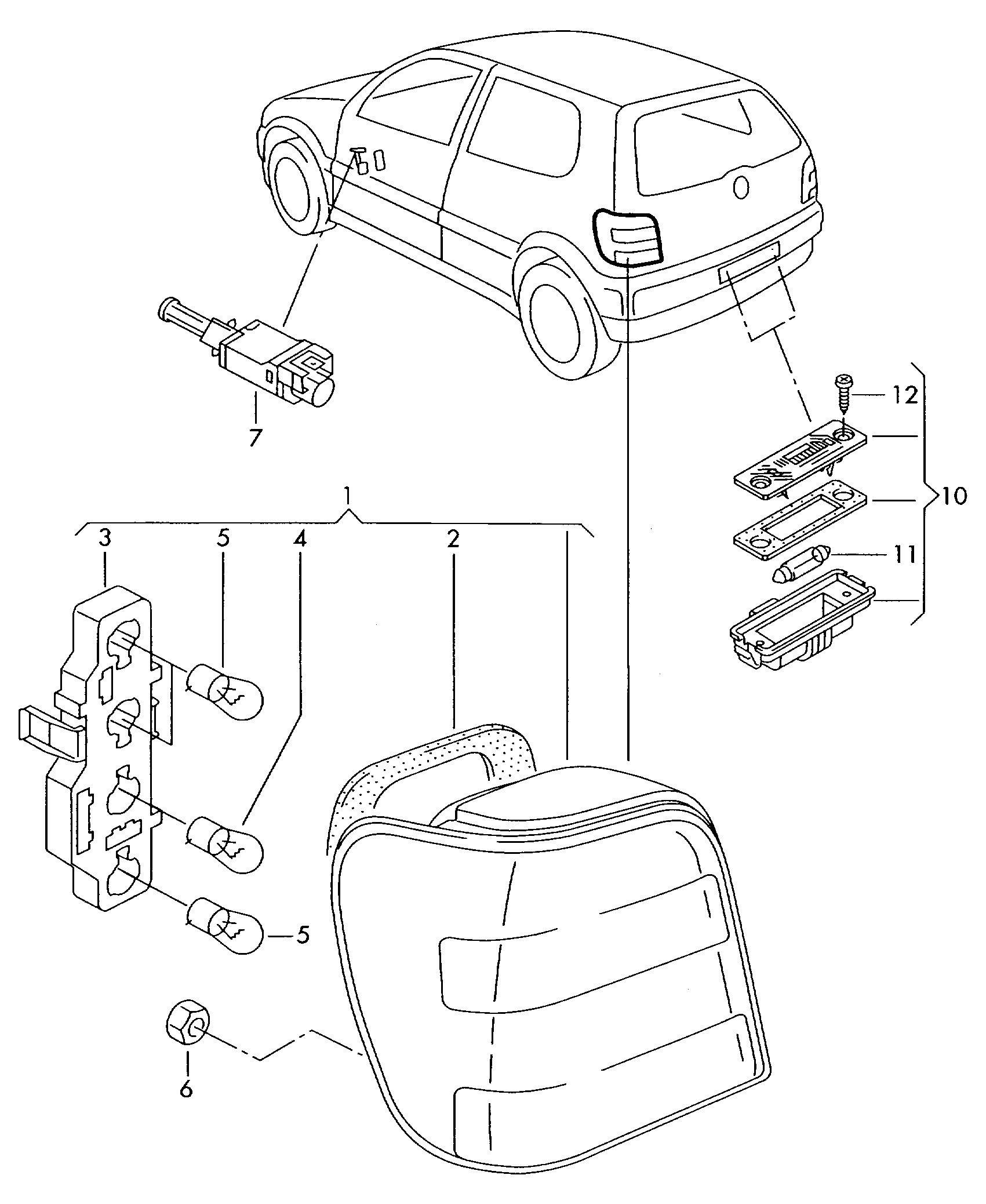 VW/SEAT 6Q0 945 511 - Jarruvalokatkaisin inparts.fi