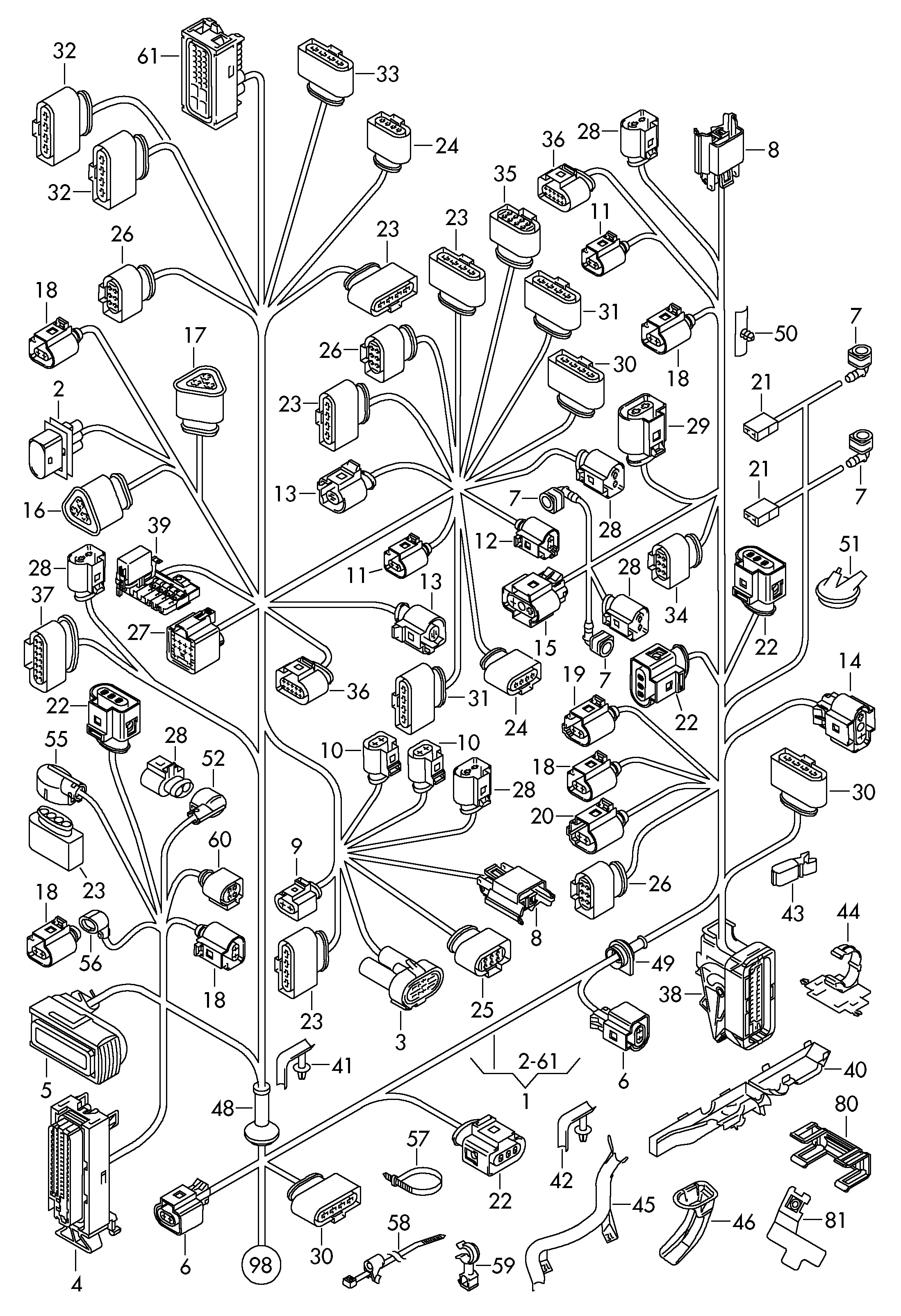 VW 1J0973737 - Kaapelinkorjaussarja, ajovalonheitin inparts.fi