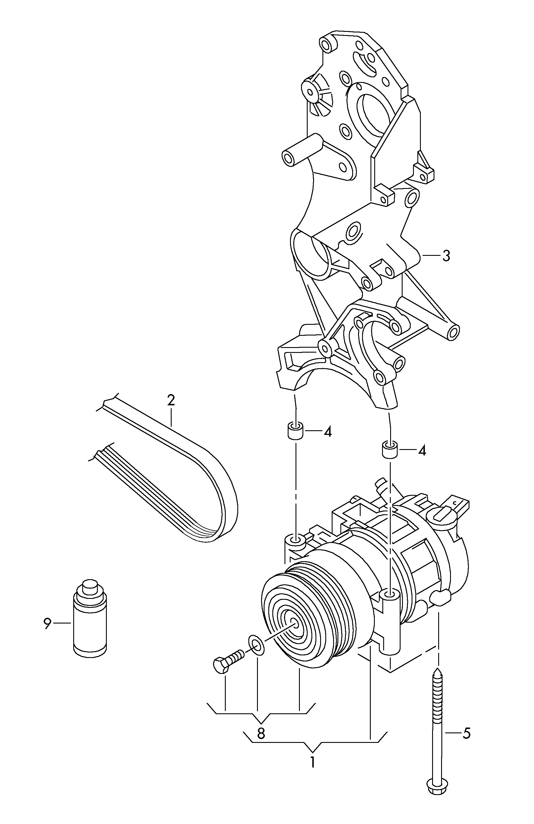 VW 7E0820803F - Kompressori, ilmastointilaite inparts.fi