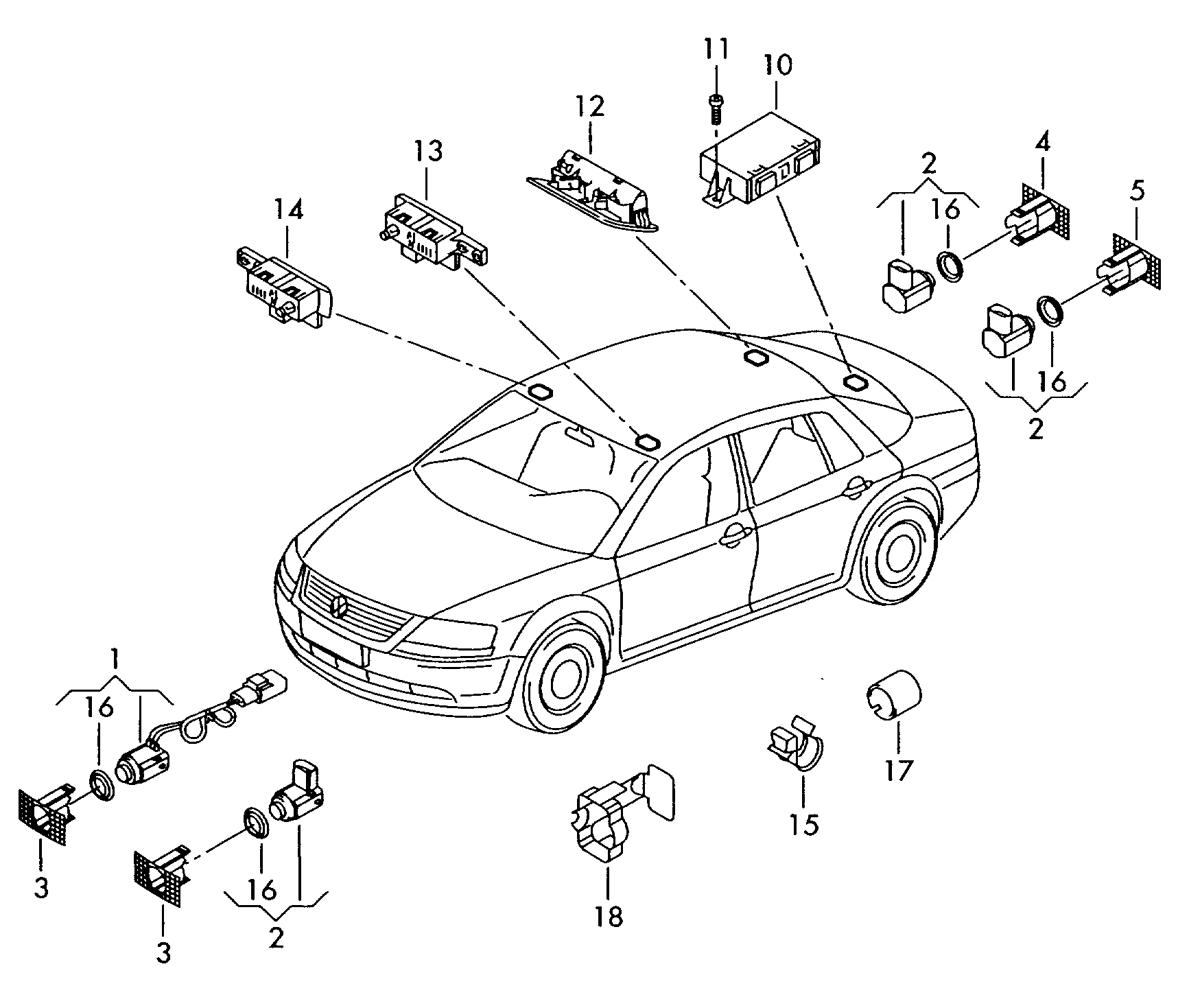 VAG 3D0 998 275B - Sensori, pysäköintitutka inparts.fi