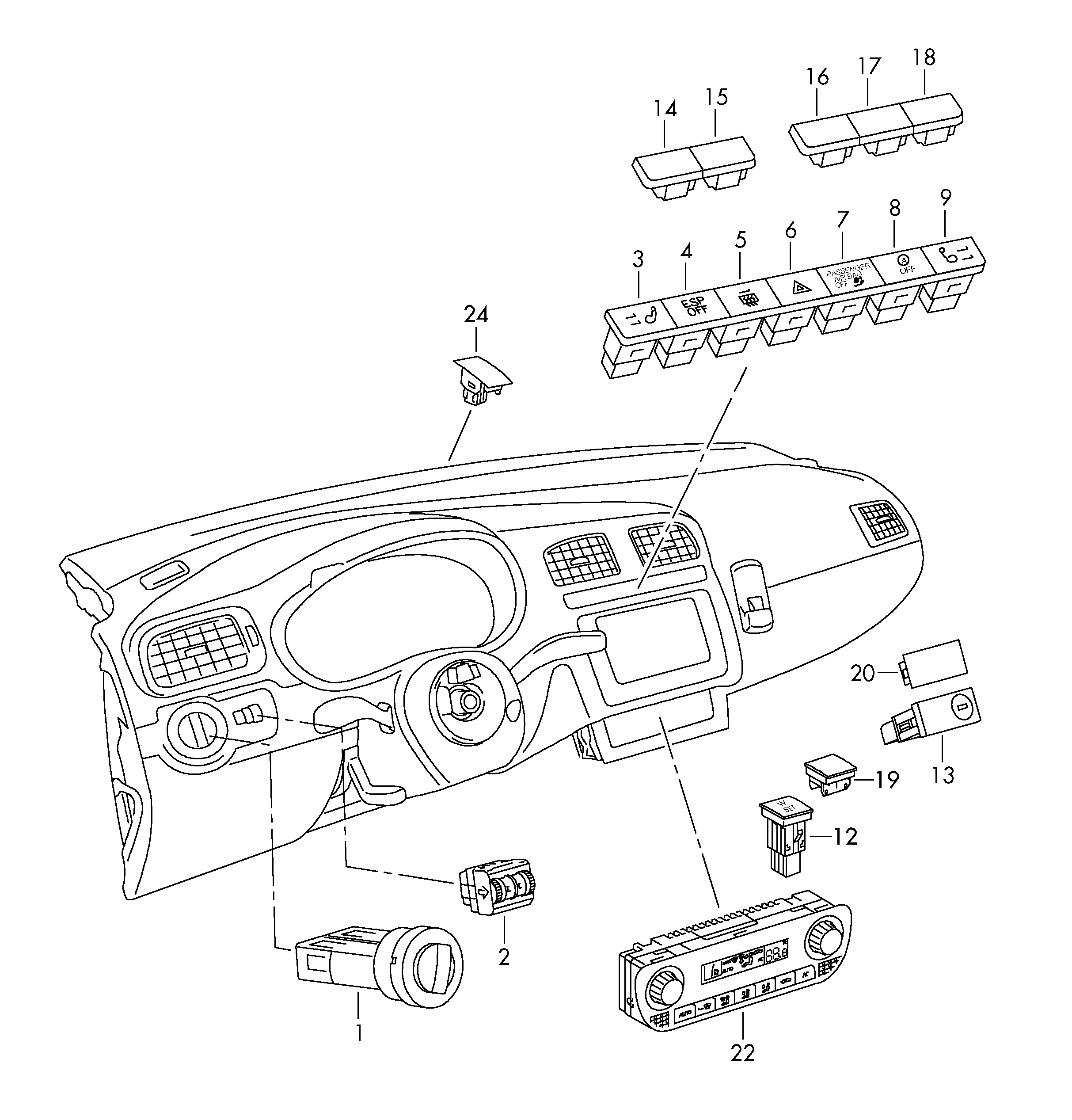 Skoda 6R0 959 621 A - Monitoimikatkaisija inparts.fi