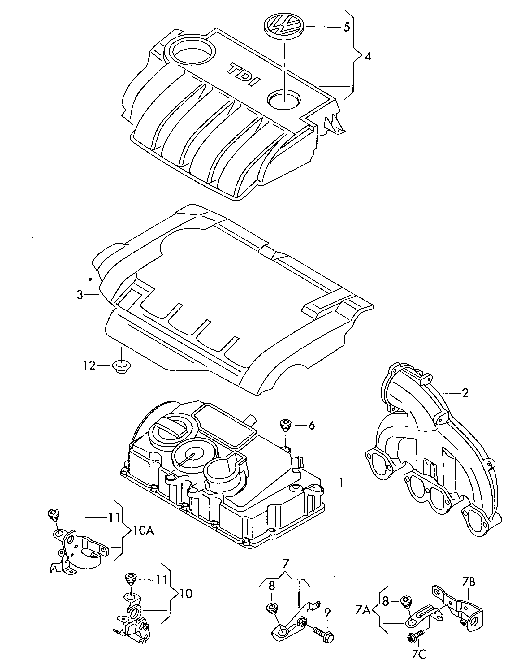 VAG 03G103184C - Kiinnike, moottoripeite inparts.fi