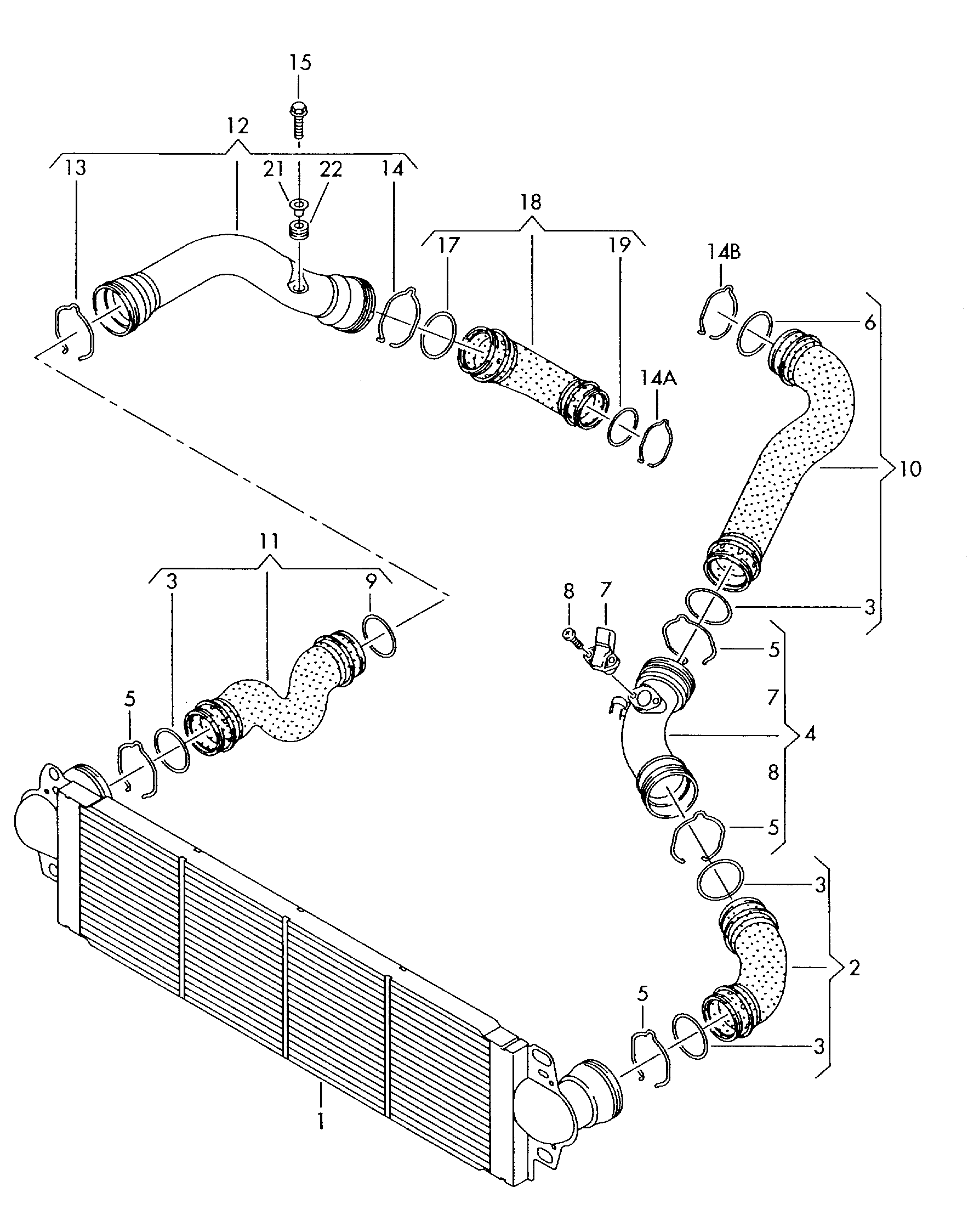 VW 3C0 145 117 K - Tiivisterengas, ahtoilmaletku inparts.fi