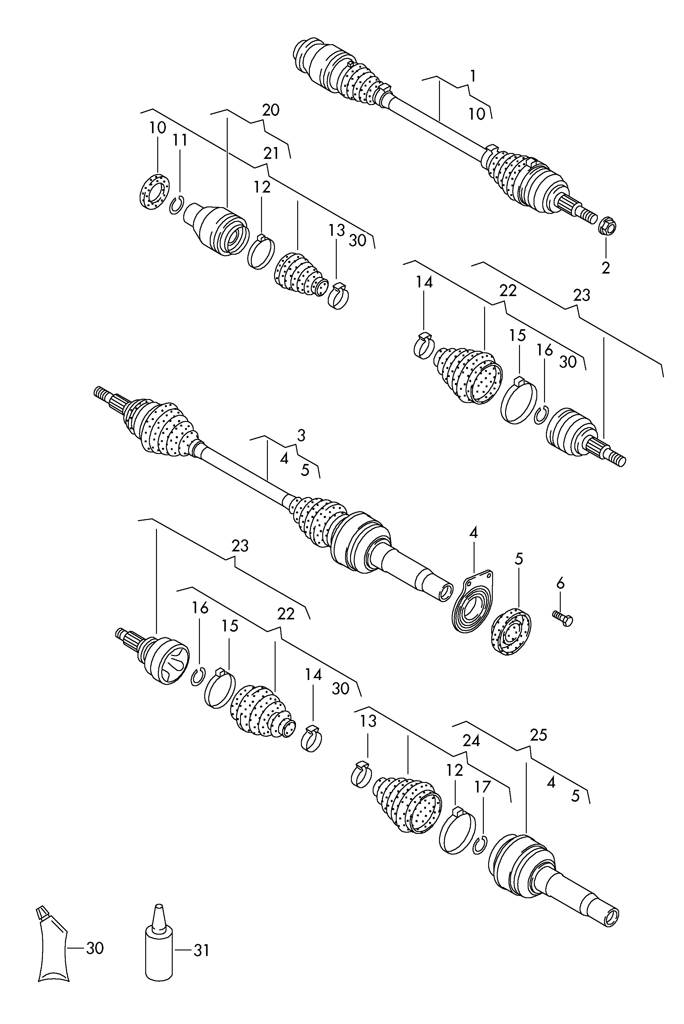 Seat 7H0 498 203 A - Paljekumi, vetoakseli inparts.fi