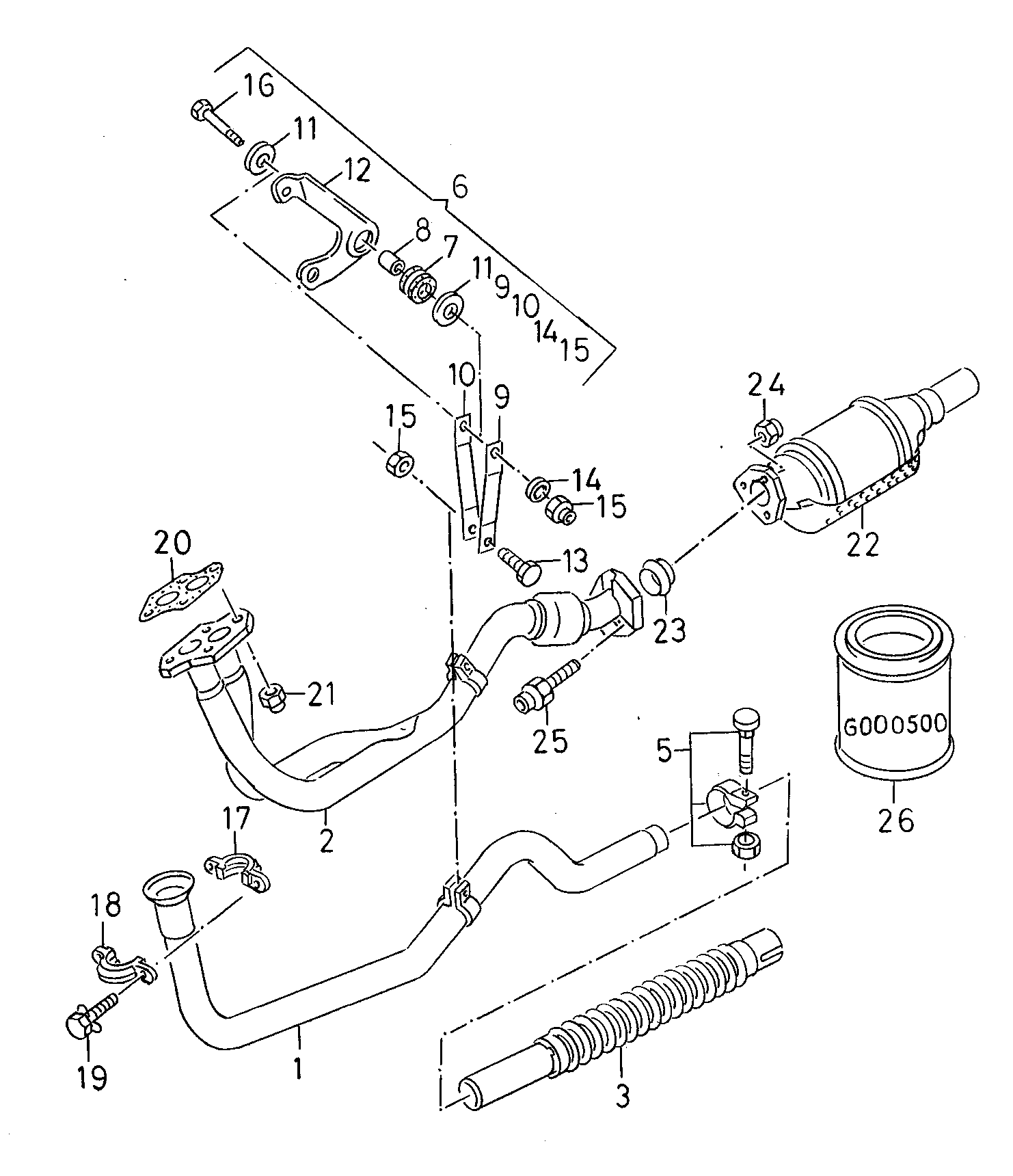 VW 6K0253058JX - Exhaust pipe with catalyst inparts.fi