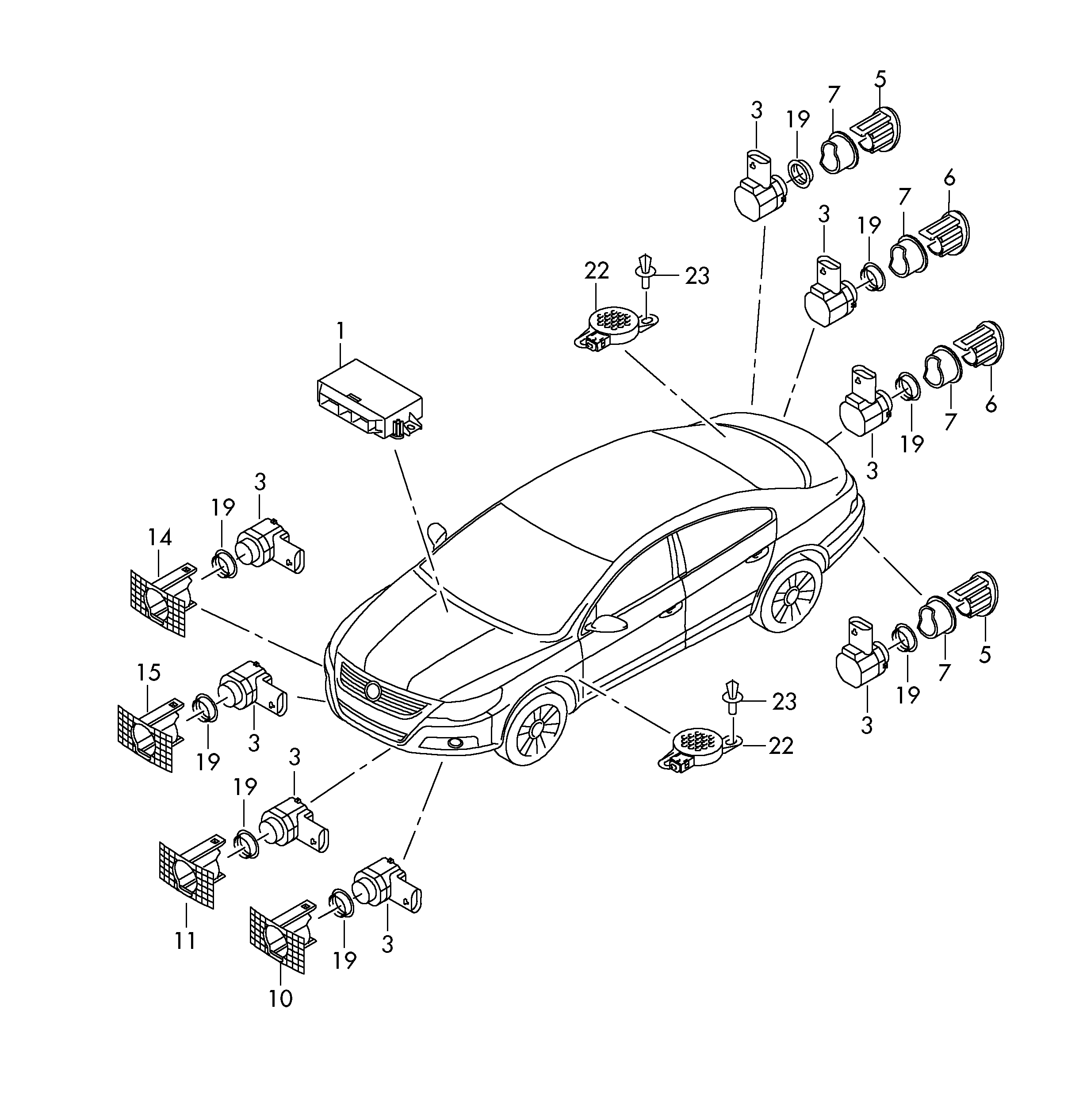 VW 4H0 919 275 - Sensori, pysäköintitutka inparts.fi