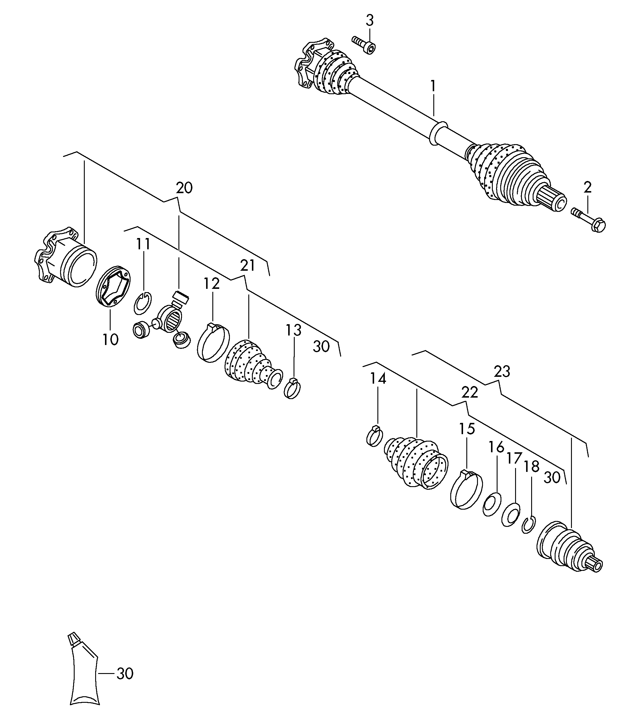 VW 3Q0 498 103 - Nivelsarja, vetoakseli inparts.fi