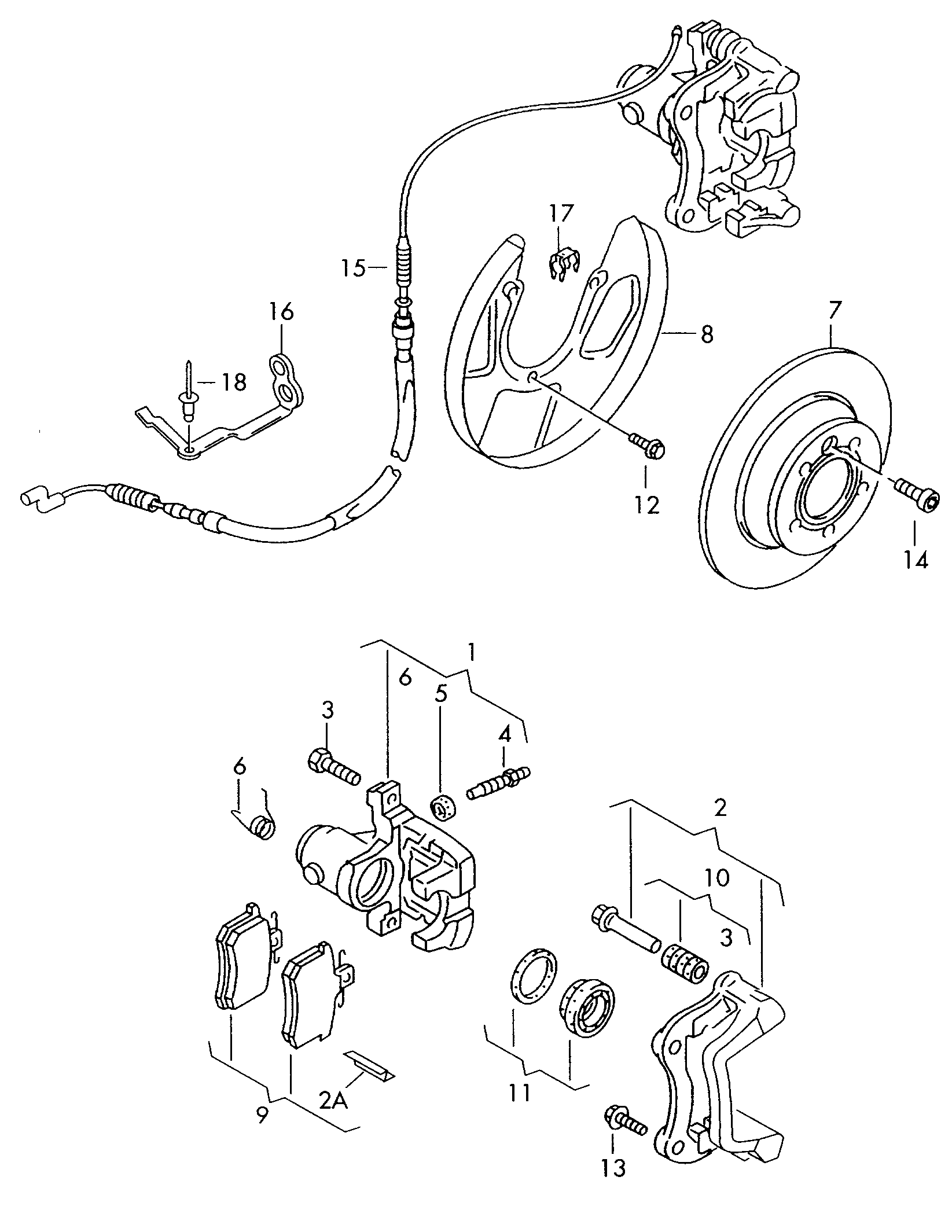 VAG 7D0 609 701 - Vaijeri, seisontajarru inparts.fi