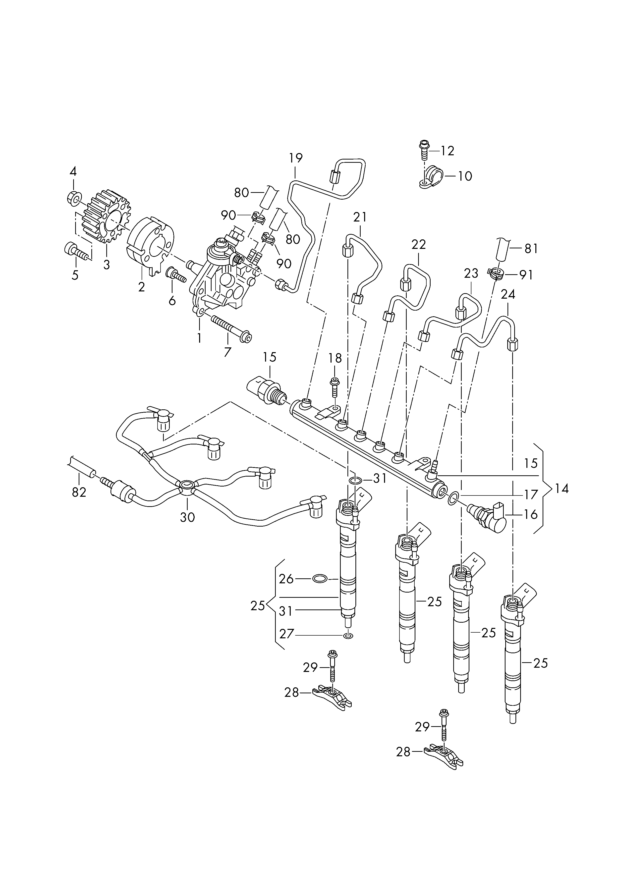 VW 03L 130 755 A - Korkeapainepumppu inparts.fi