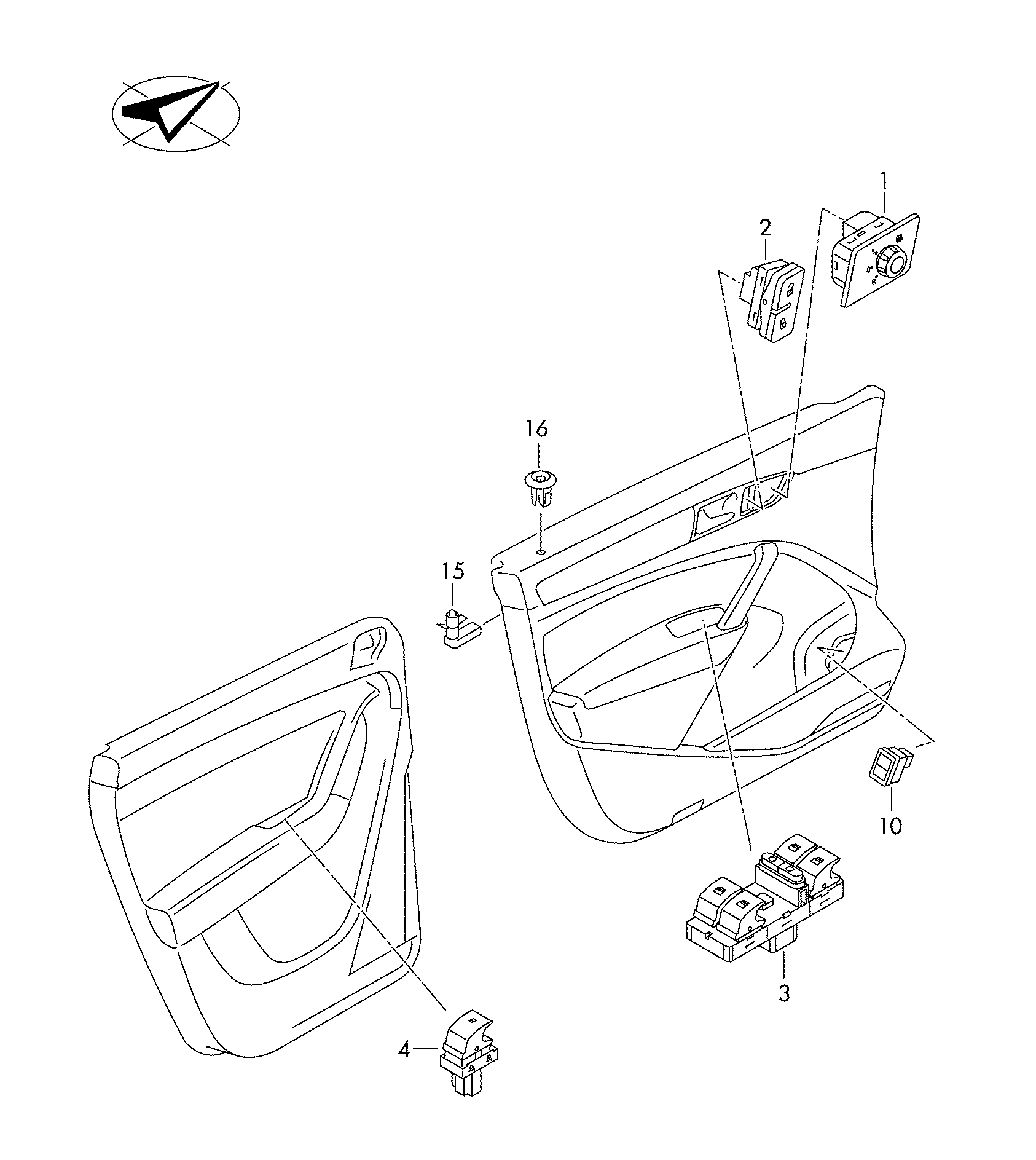 Seat 5K0959855 - Kytkin, lasinnostin inparts.fi