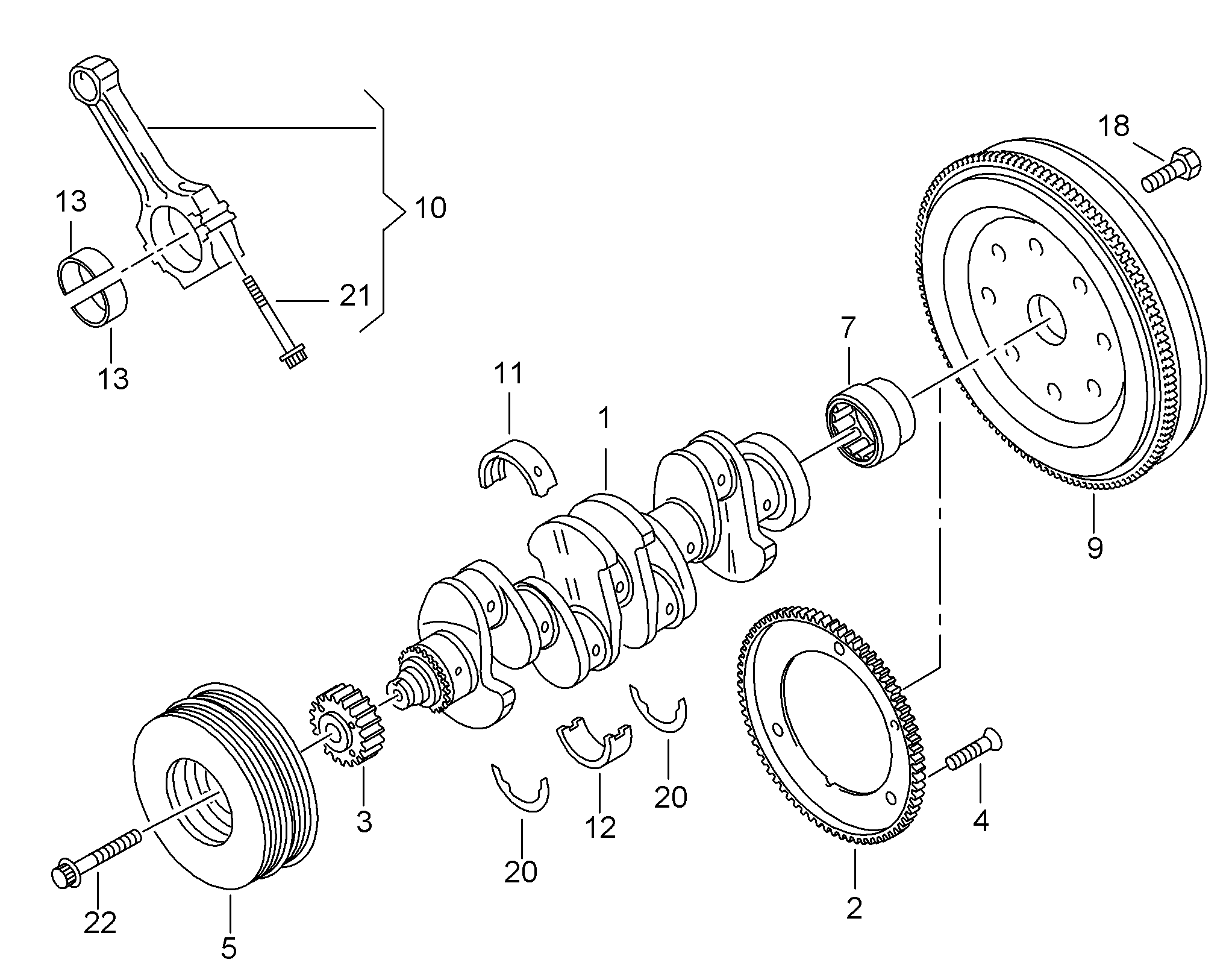 VW 06K 105 243 D - Hihnapyörä, kampiakseli inparts.fi