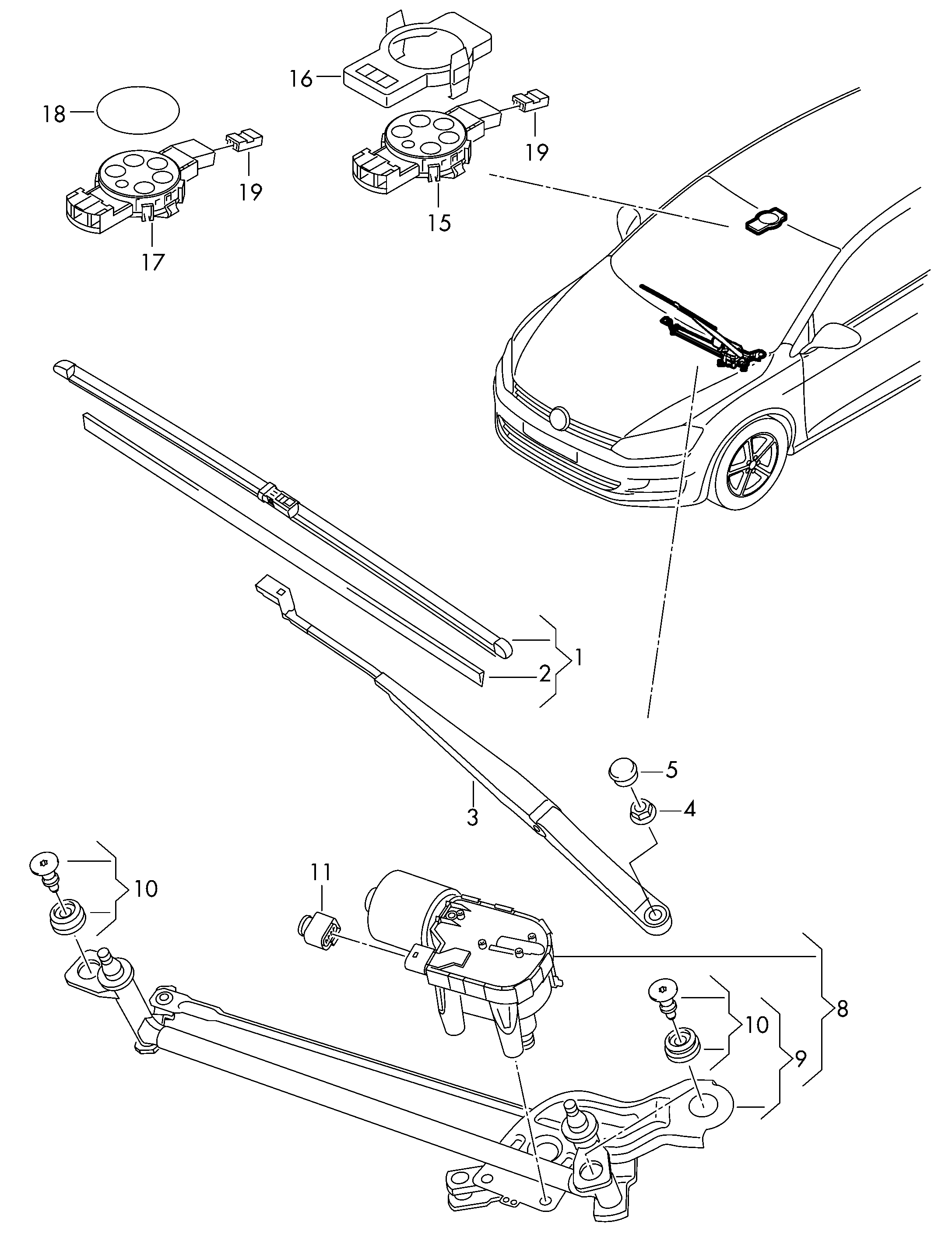 VW 5Q0 955 559A - Sadetunnistin inparts.fi