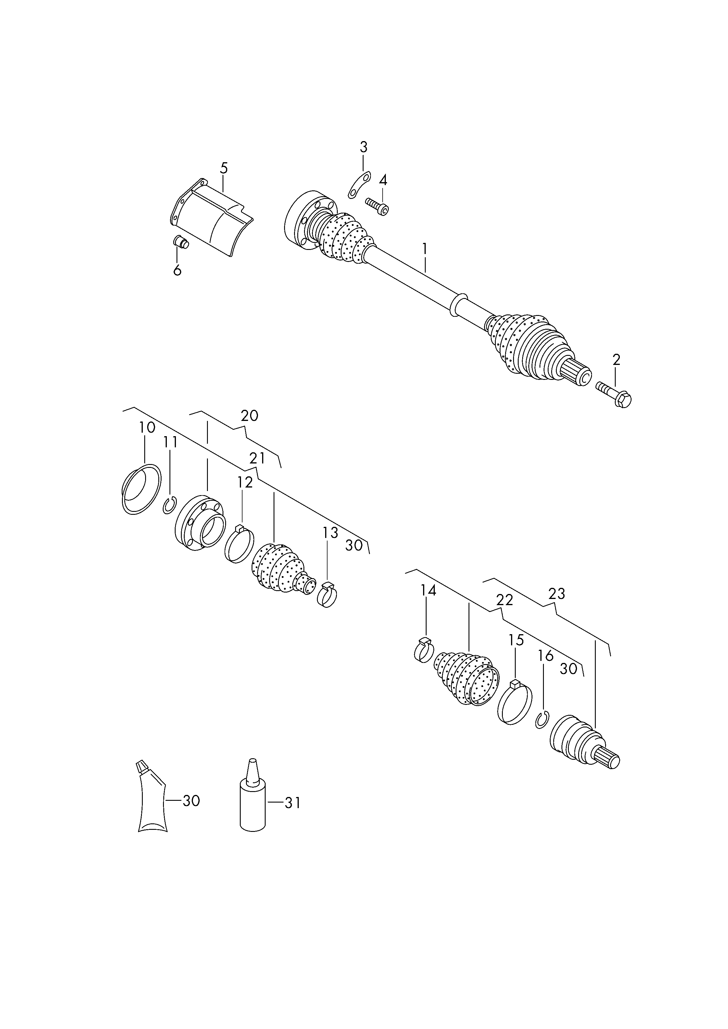 VW 7N0 498 201 - Paljekumi, vetoakseli inparts.fi