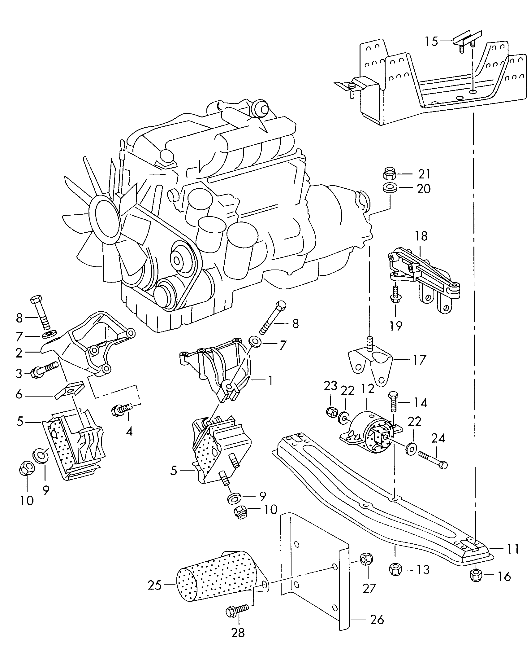 VW 2D0 199 379 - Moottorin tuki inparts.fi