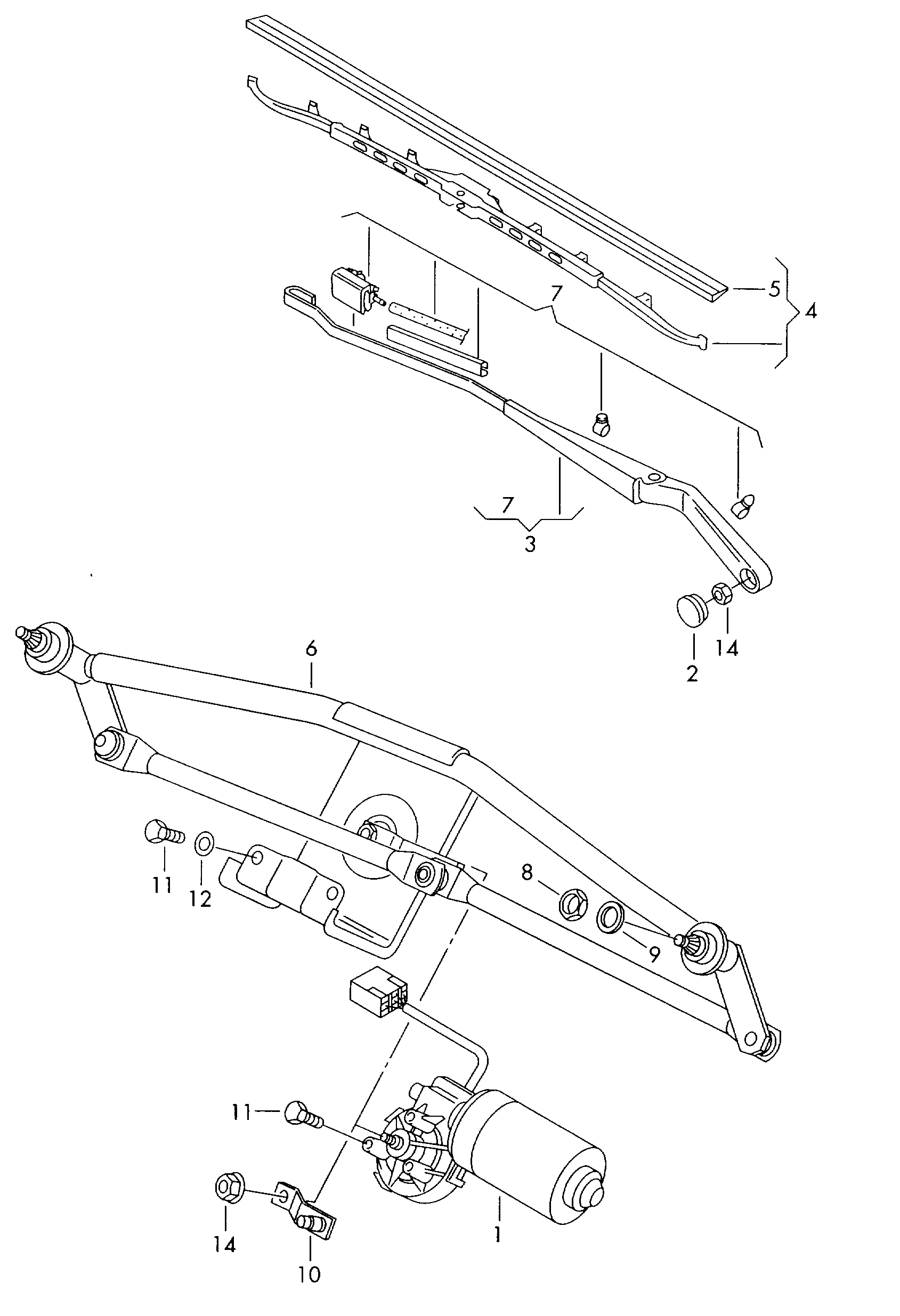 VAG 2D1 955 119 - Pyyhkijän moottori inparts.fi