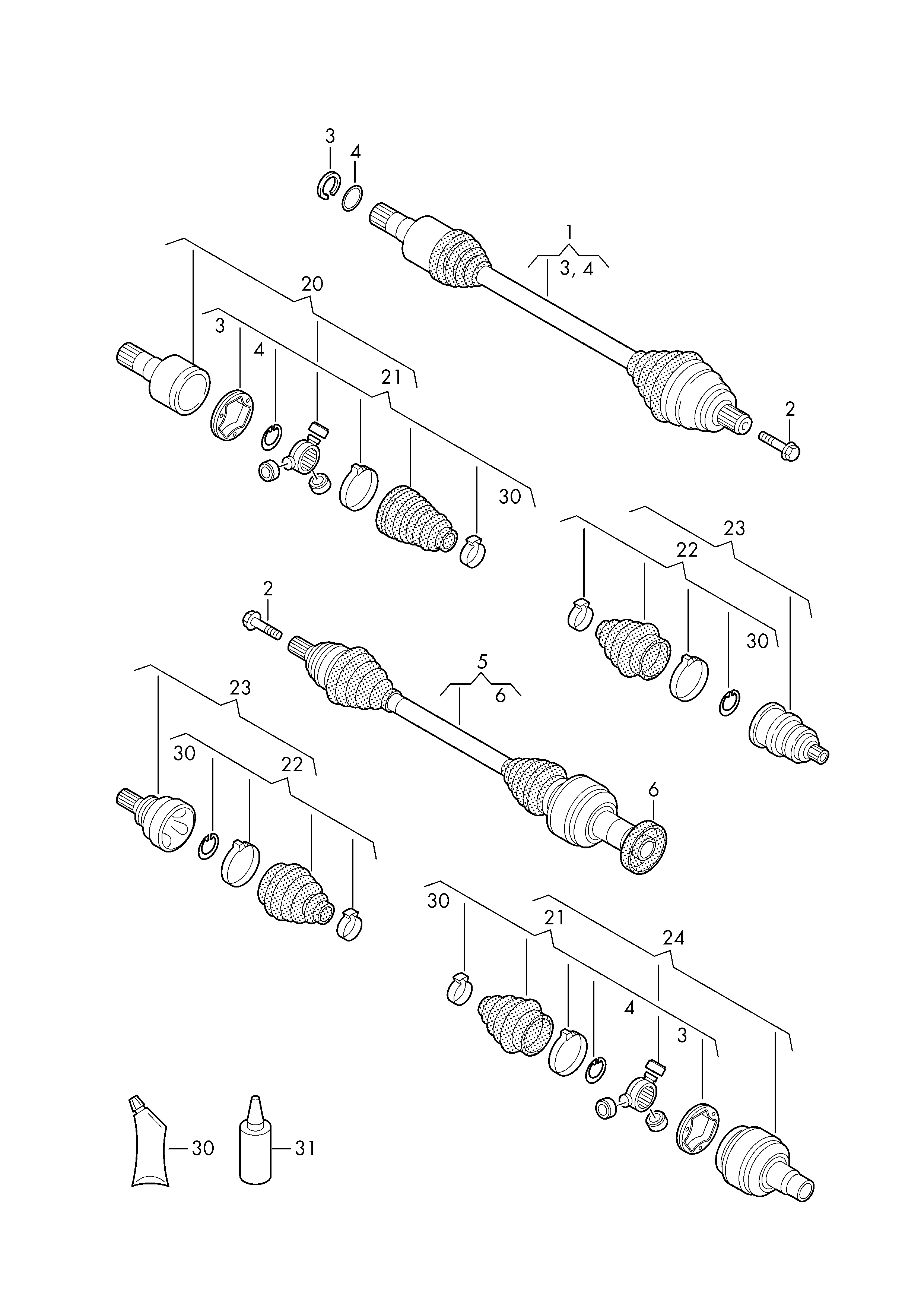 VAG 5N0498103A - Nivelsarja, vetoakseli inparts.fi