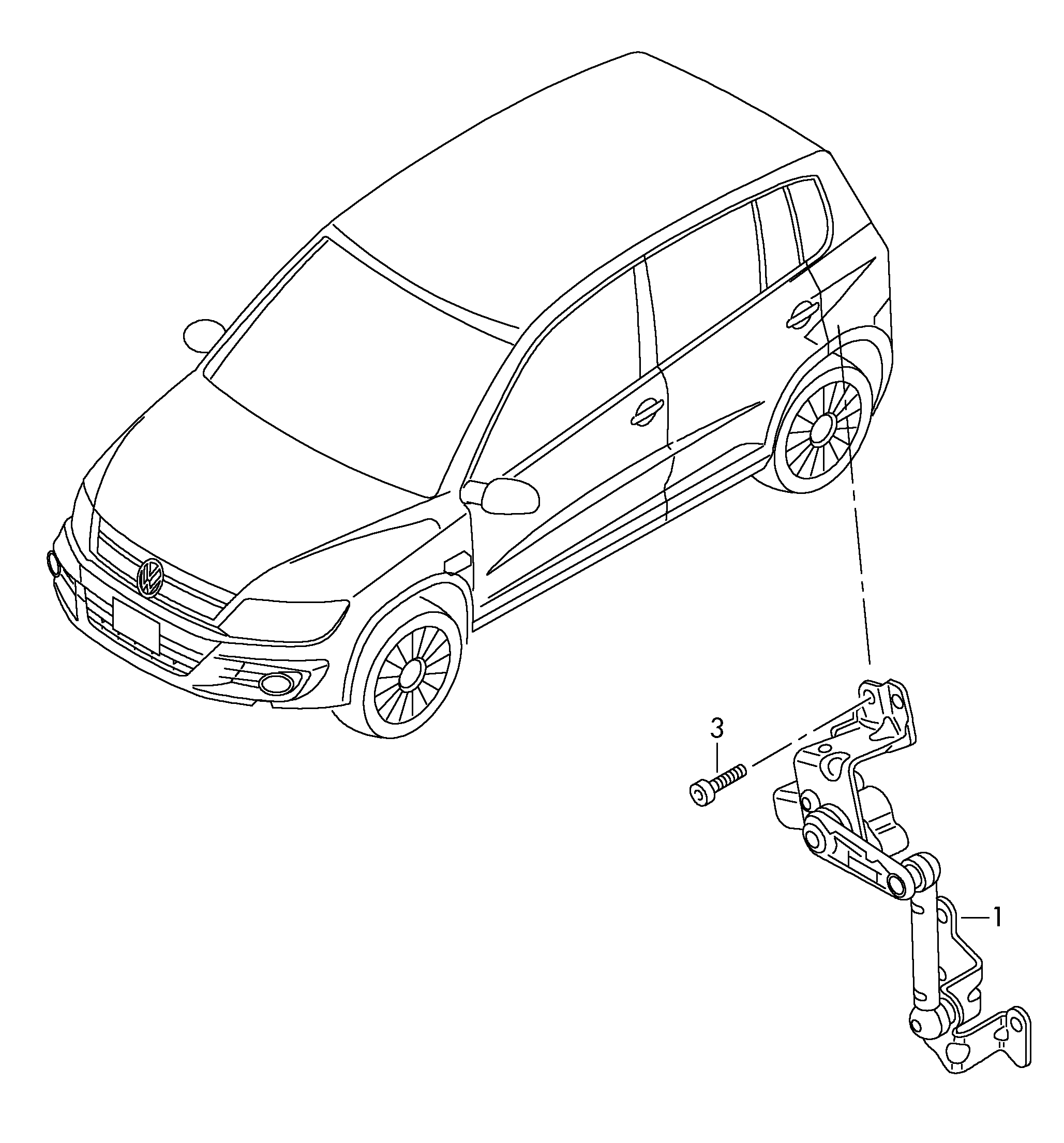 VW 1K0941273M - Sensori, Xenonvalo (ajovalokorkeuden säätö) inparts.fi