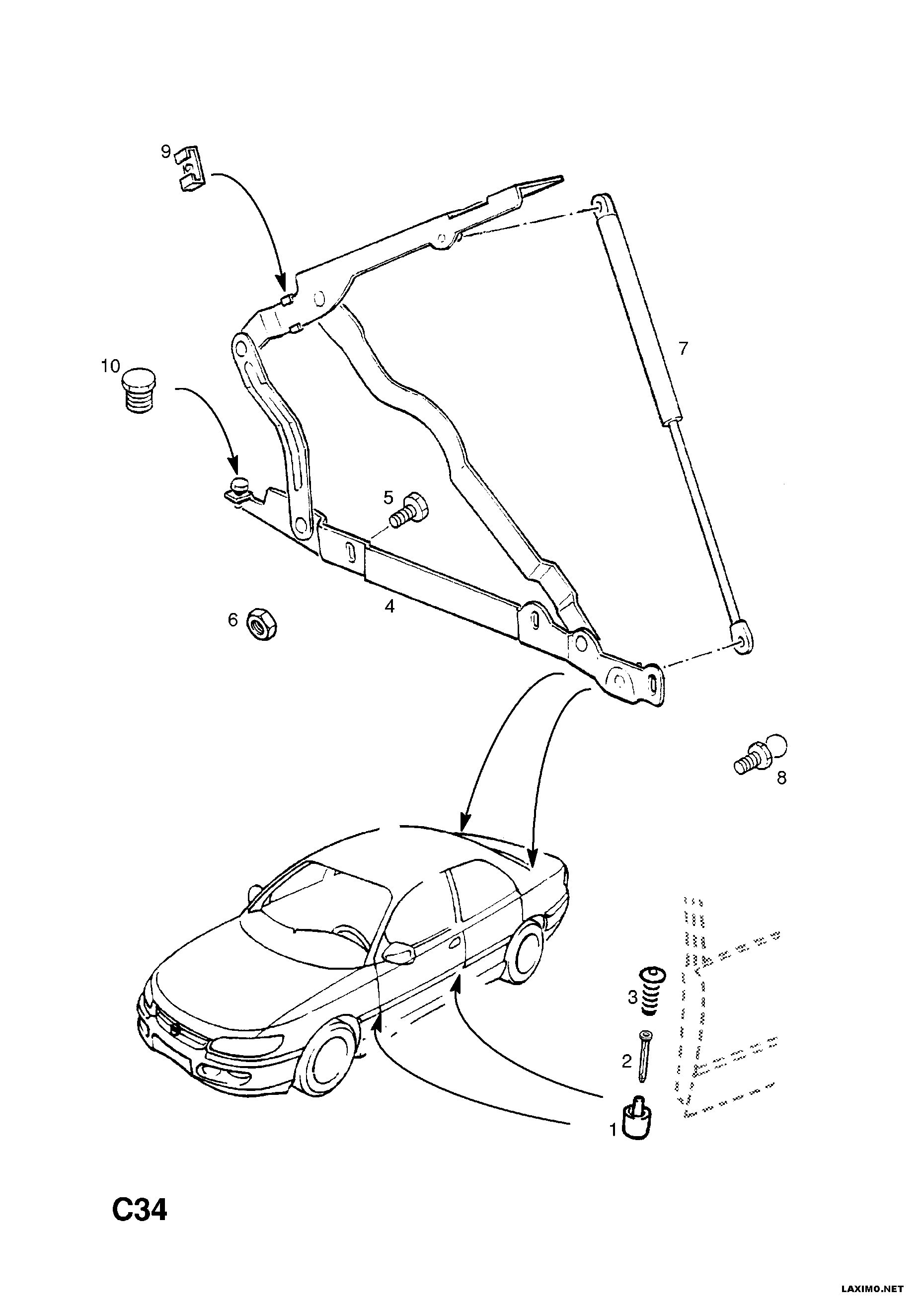 Opel 1 76 605 - Kaasujousi, tavaratila inparts.fi