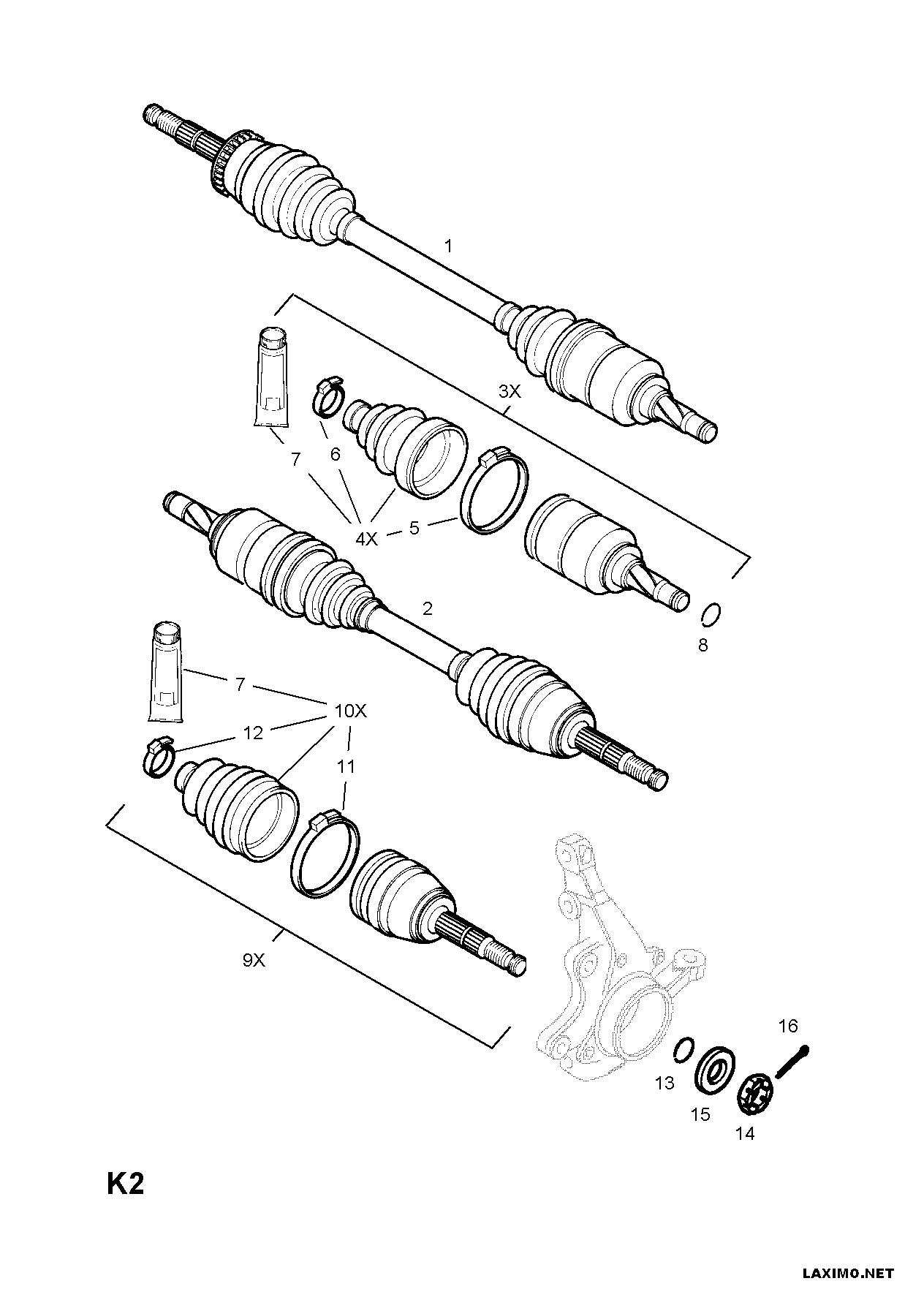 Opel 3 74 373 - Vetoakseli inparts.fi