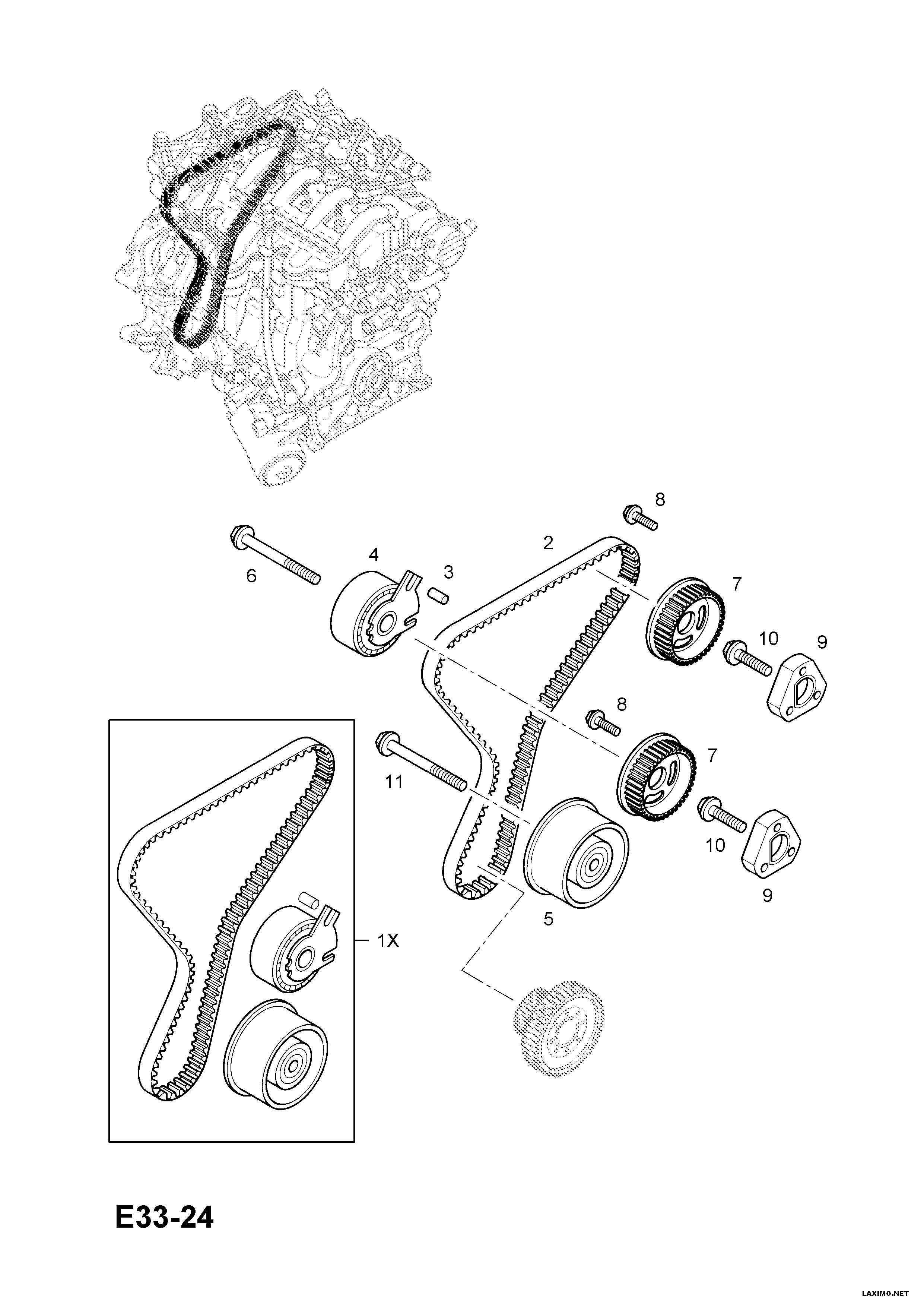 Opel 44 01 430 - Kiristysrulla, hammashihnat inparts.fi