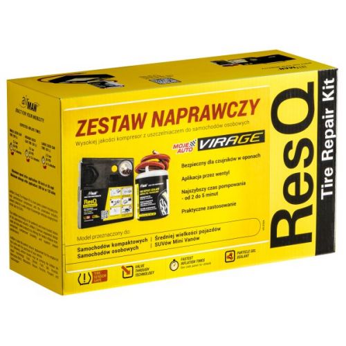 Renkaanpaikkausspray KOLO ZAPASOWE - ZESTAW NAPRAWCZY (USZCZELNIACZ 450ML + KOMPR