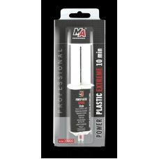 Liima-aine, muovikorjaus glue POWER PLASTIC EXTREME harmaa 25ml + sekoittimet / PROFESSIONAL